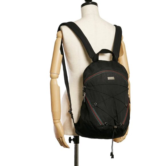 ❌SOLD❌ Authentic Gucci Sherry Line Web Nylon Backpack - Picture 6 of 15